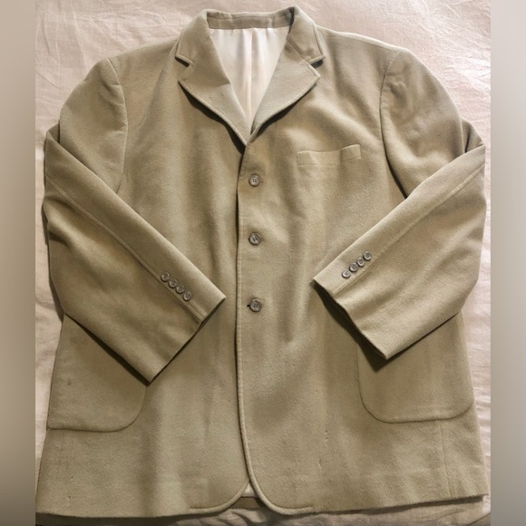 Men’s Cashmere Blazer. Tan. Size 2XL. See pics for measurements. - Picture 4 of 10